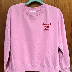 Women’s H&M Pink French Sweatshirt Size S
